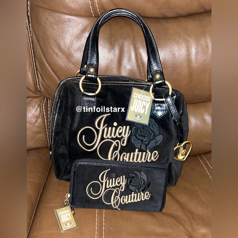 NWT vintage Juicy Couture bag & wallet. Due to age, Some Peeling On Edges